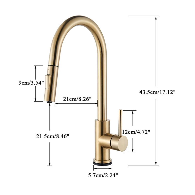 Rozin toque inteligente torneira da cozinha preto pull out sensor torneiras preto/níquel 360 rotação guindaste 2 saída torneiras misturadoras de água