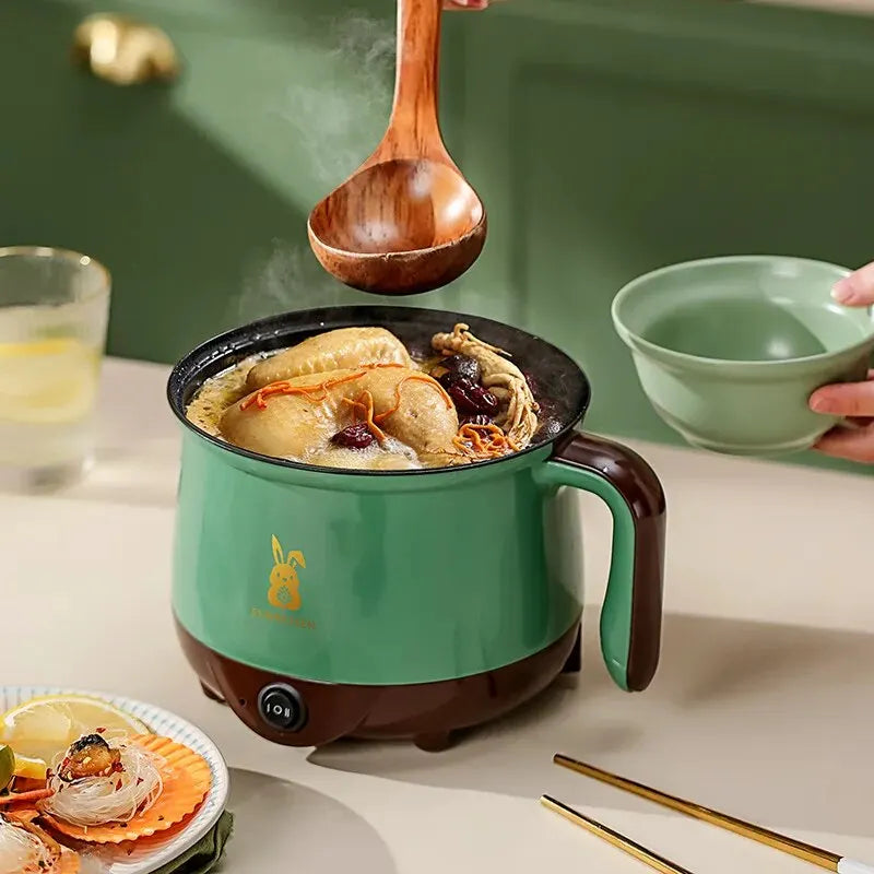 Mini fogão elétrico para casa, Máquina de cozinhar a vapor, Panela antiaderente multifunções, Camada simples ou dupla, 2 pessoas, comida, macarrão, cozinha, 2 pessoas