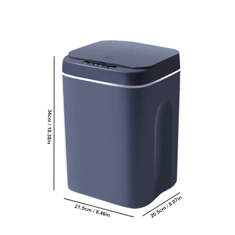 Lixeira elétrica com sensor automático, 16l, sem toque, inteligente, cozinha, banheiro, à prova d'água, balde de lixo com tampa, lixeira doméstica