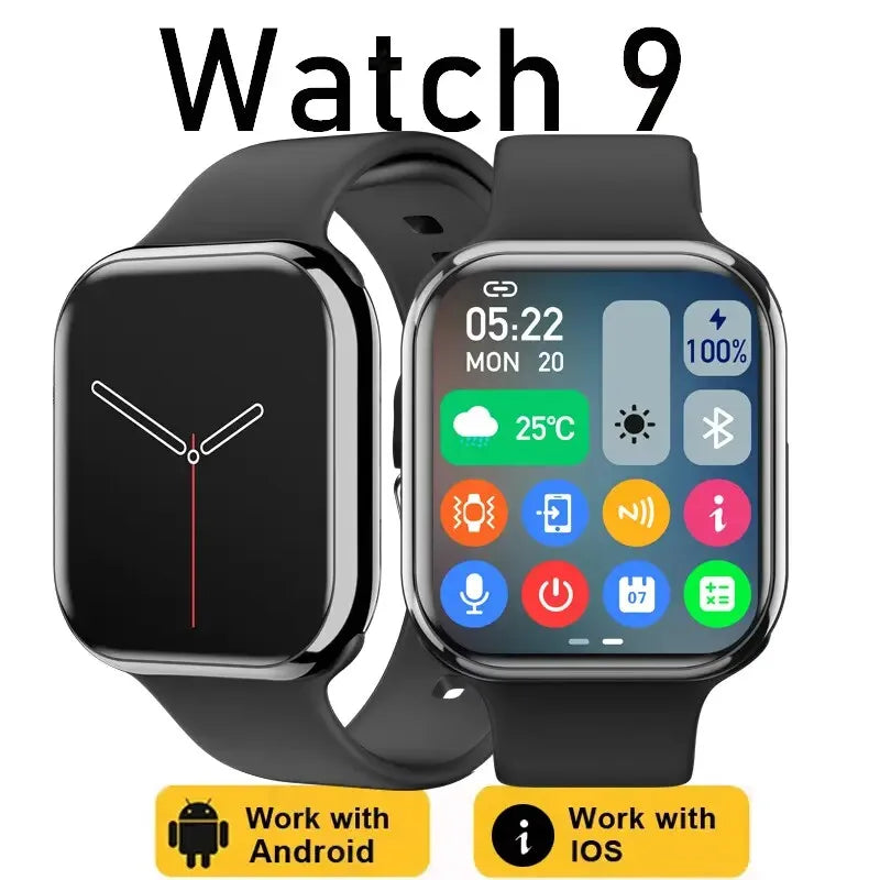 Smartwatch Série 9 – GPS, Tela Always On, Medição de Temperatura, Chamadas Bluetooth, NFC, Compatível com iOS e Android