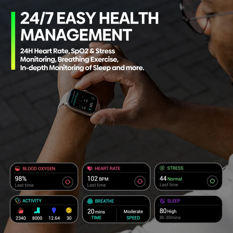 New Zeblaze Beyond 3 Pro GPS Smart Watch 2.15" AMOLED Display Built-in GPS & Route Import Make/Receive Phone Calls Smartwatch