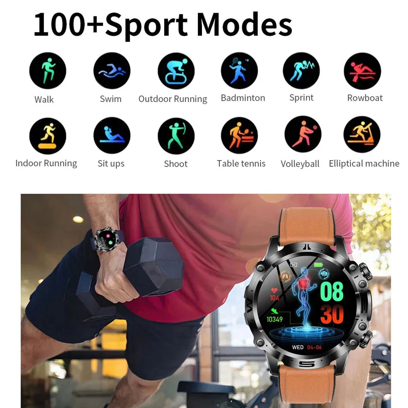 Relógio Smart 2024 – Mede Glicose, Ácido Úrico, Colesterol, ECG/PPG, Chamadas Bluetooth e Monitor de Saúde