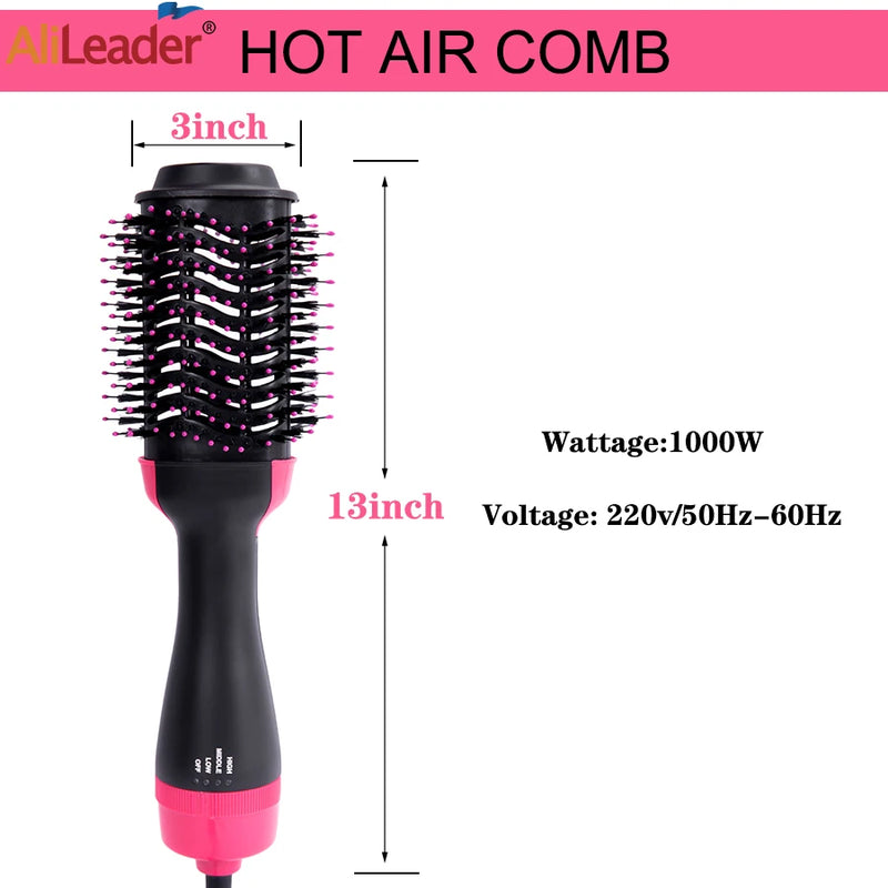 Escova Secadora 4 em 1 – Modela, Alisa, Seca e Dá Volume com Íons Negativos e Antifrizz.