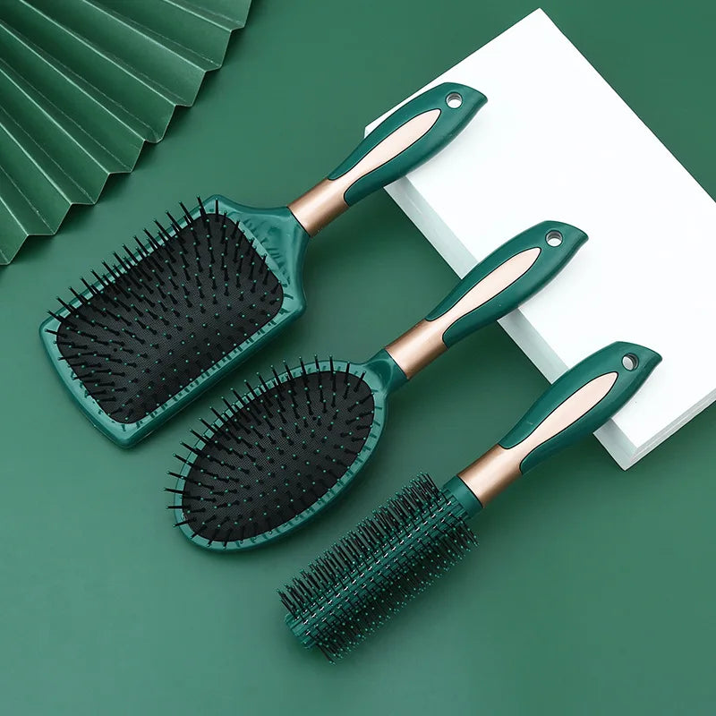 Pente Antiestático com Almofada de Ar – Massageia o Couro Cabeludo e Desembaraça Cabelos Lisos ou Cacheados (1 peça).