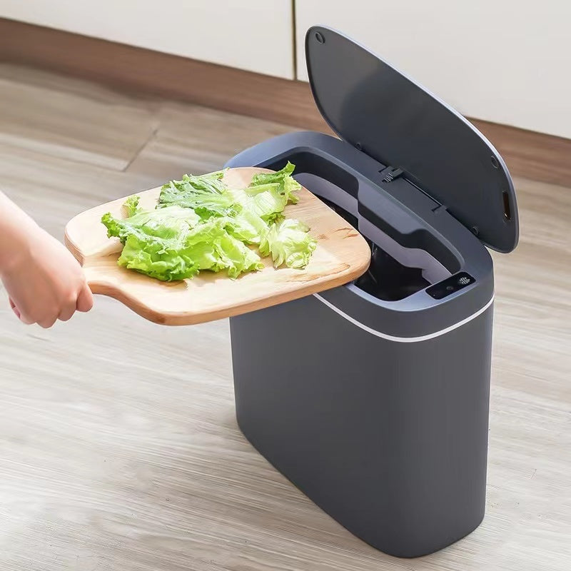 Lixeira elétrica com sensor automático, 16l, sem toque, inteligente, cozinha, banheiro, à prova d'água, balde de lixo com tampa, lixeira doméstica