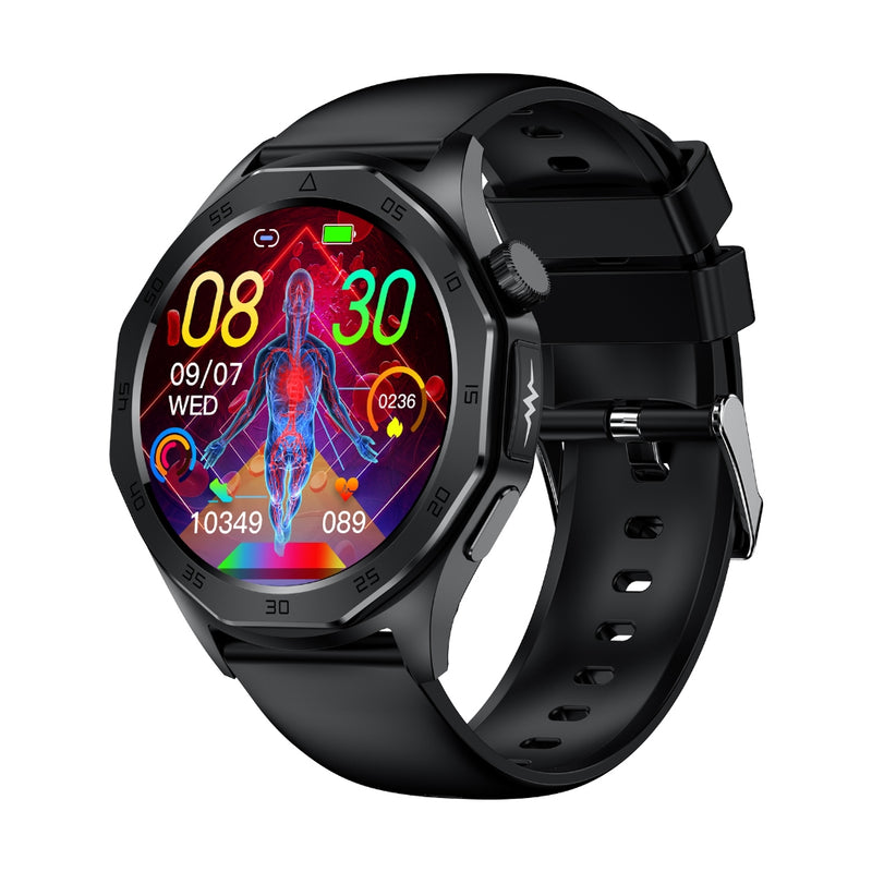 Relógio Smart 2024 – Mede Glicose, Ácido Úrico, Colesterol, ECG/PPG, Chamadas Bluetooth e Monitor de Saúde